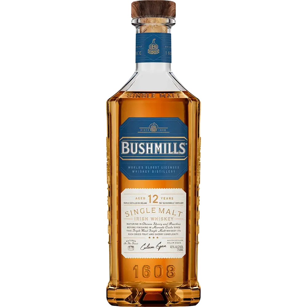Bushmills 12-Year-Old Single Malt Irish Whiskey – 750 ml - Sipsy
