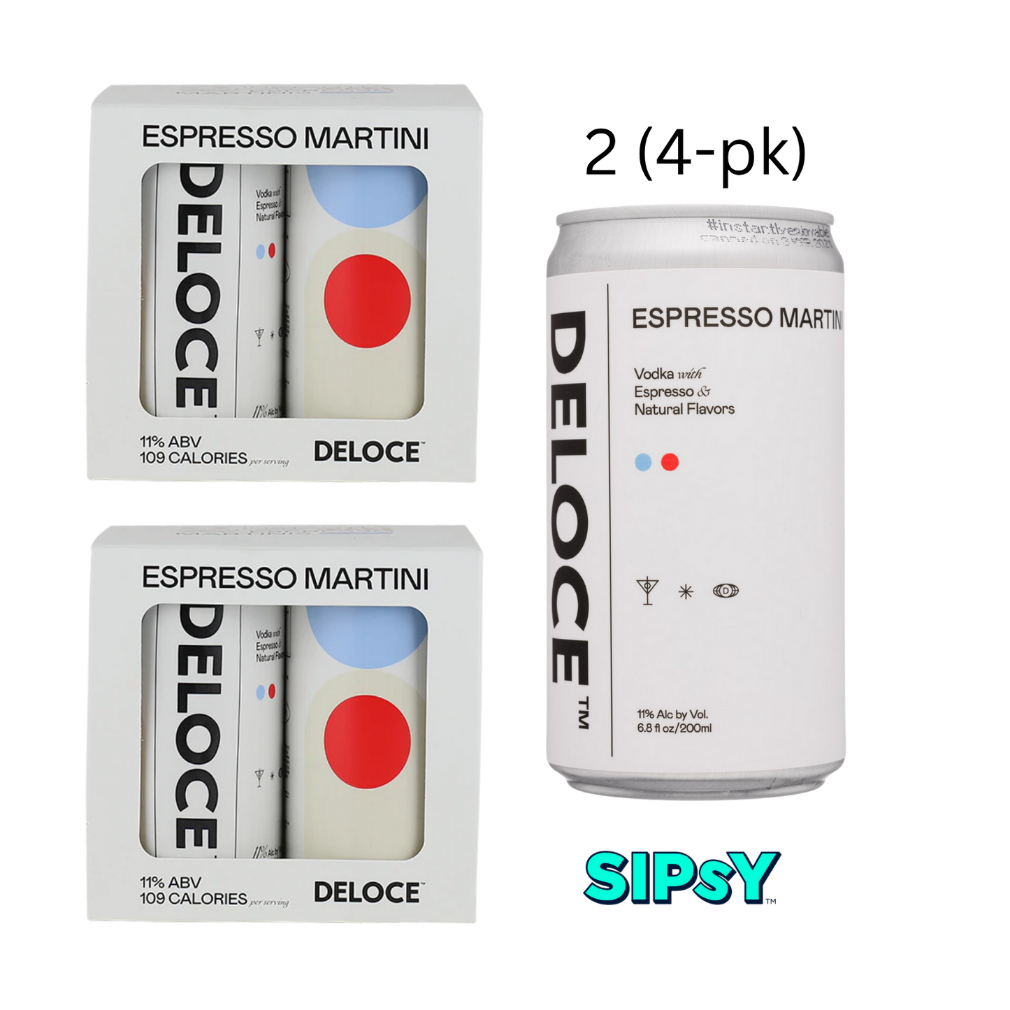 2 for $20 Deloce Espresso Martini 4-Pack; 200ml Cans