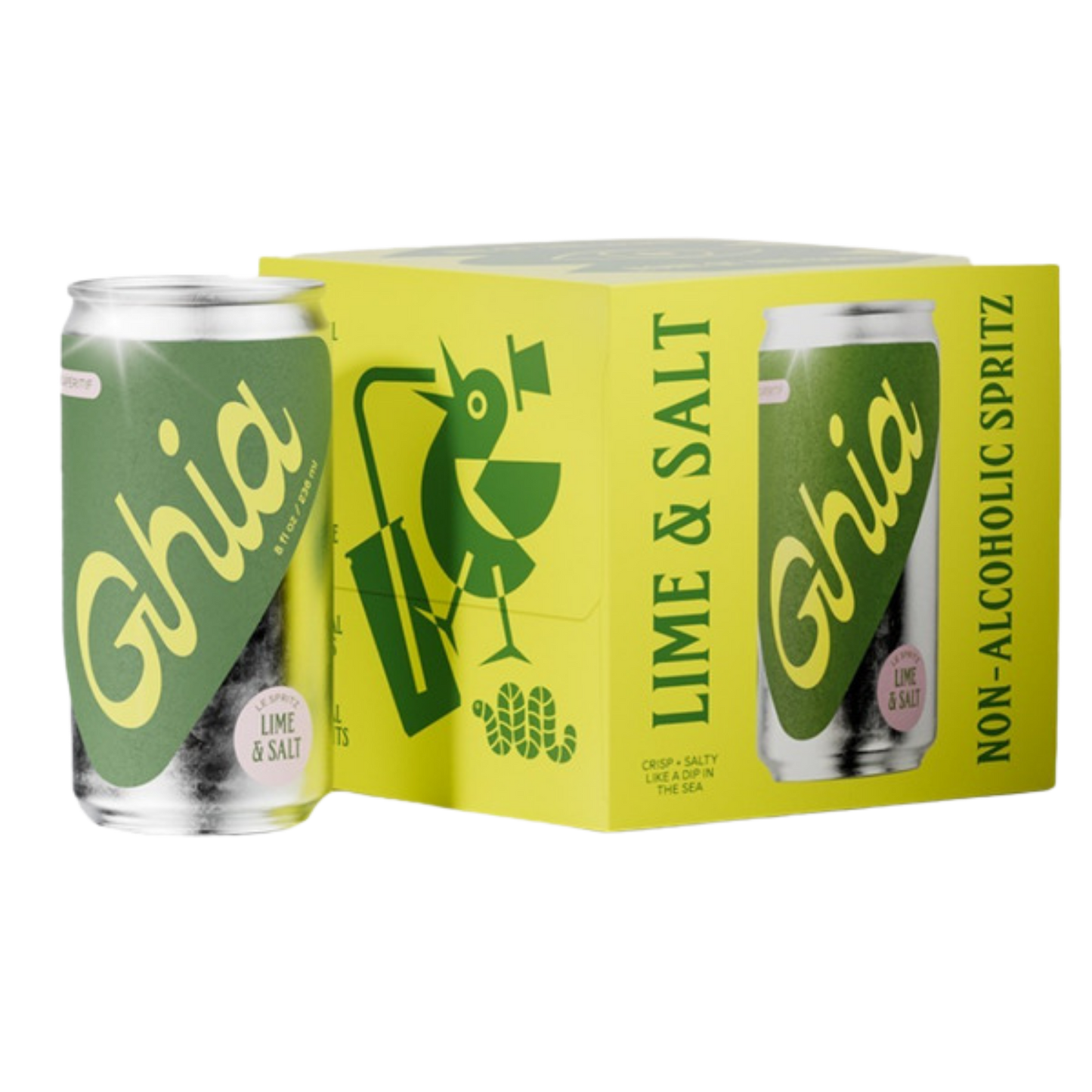 Ghia Non Alcoholic Aperitif, Lime & Salt 4-Pack / 12oz Cans