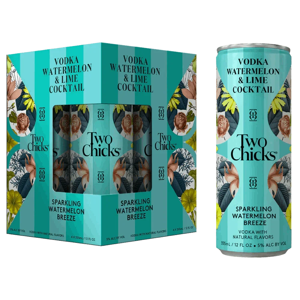 Two Chicks Vodka Watermelon Breeze 4pk | Canned Cocktails | Local