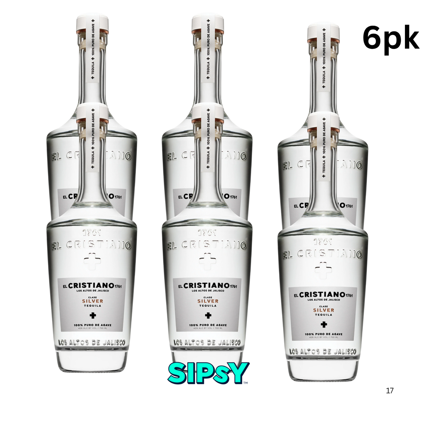 6 pack of el cristiano 50ml silver tequila