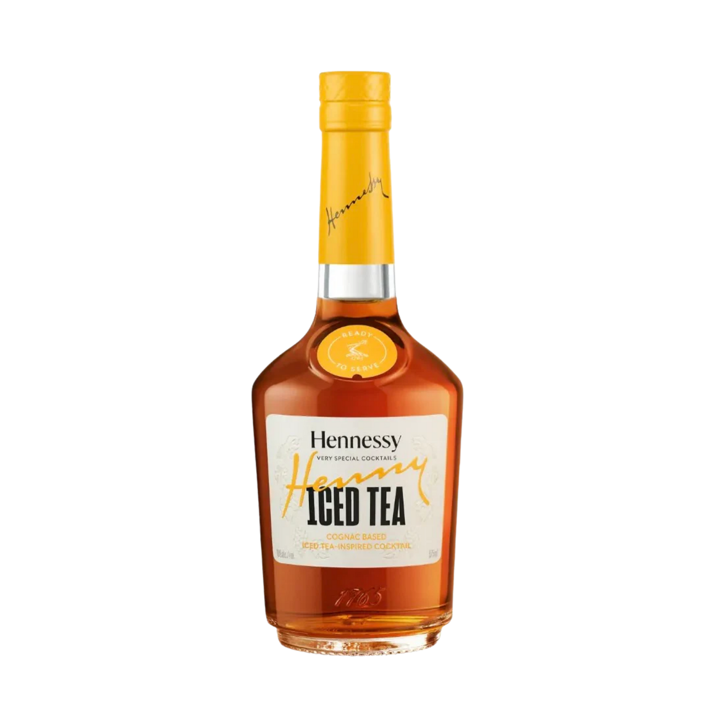 Bottle of Hennessy Iced Tea on a white background