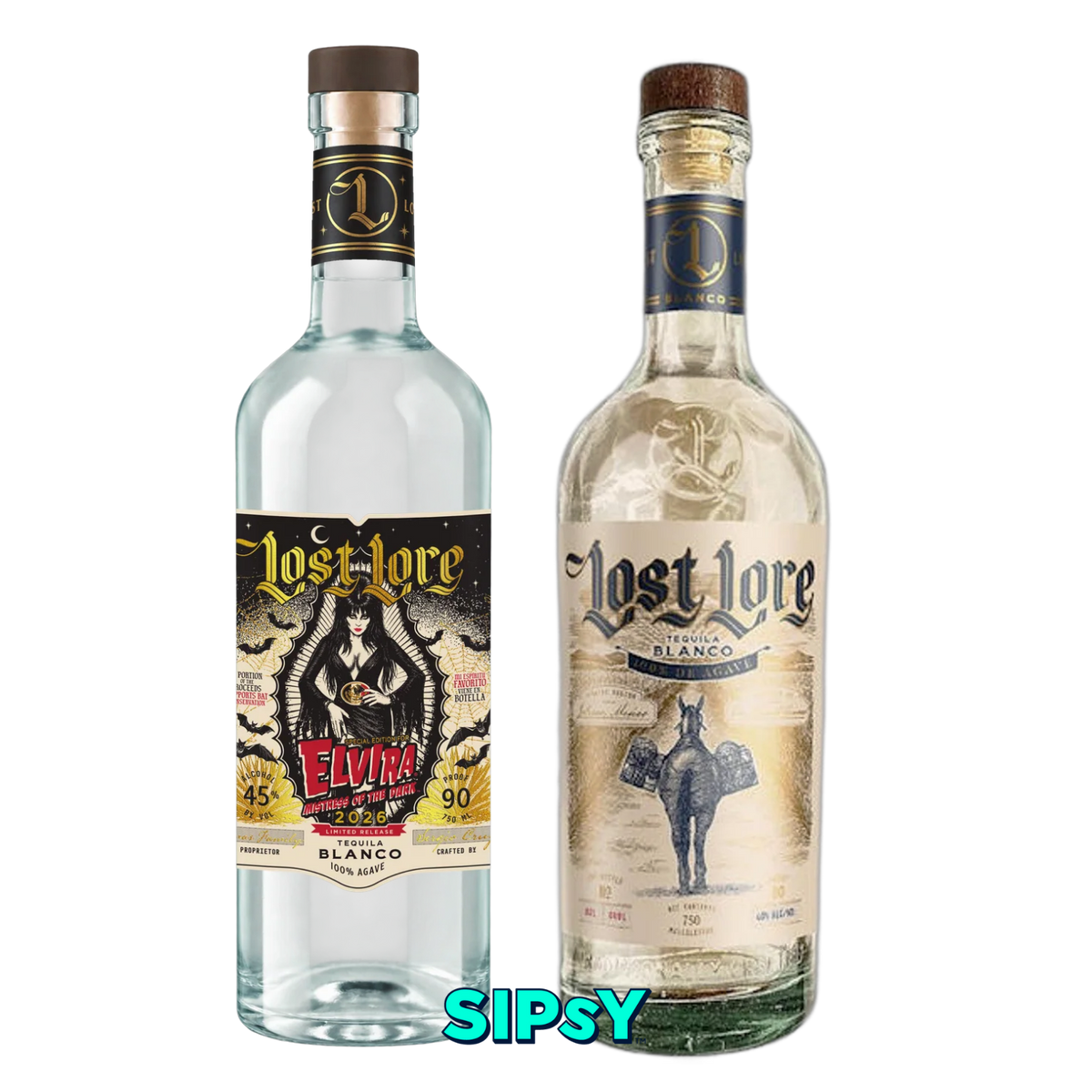 Lost Lore Elvira Mistress of the Dark & Blanco Tequila 2pk - 750ml bottles