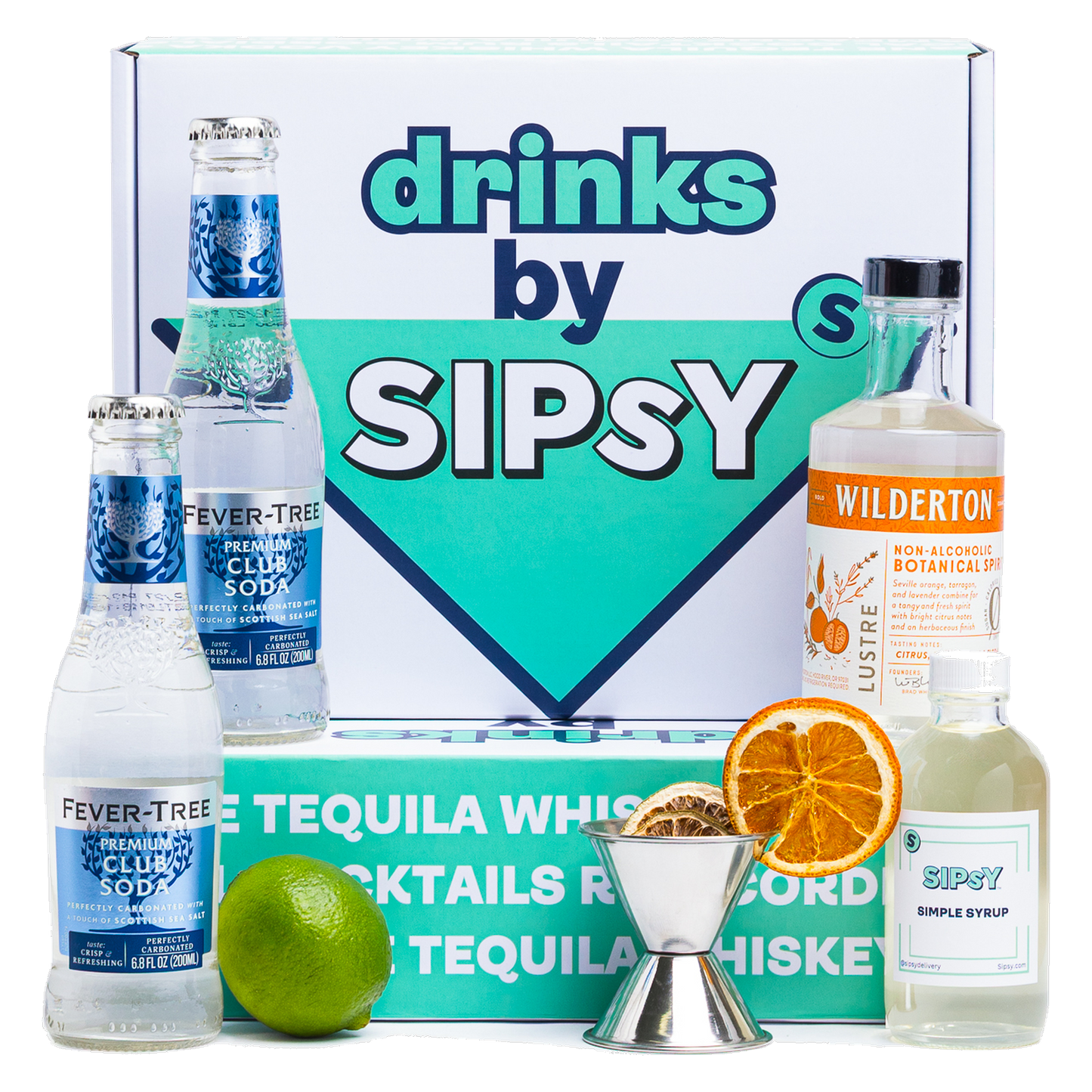 Margarita Non-Alcoholic Mocktail Gift Set with non-alcoholic citrus spirit and lime