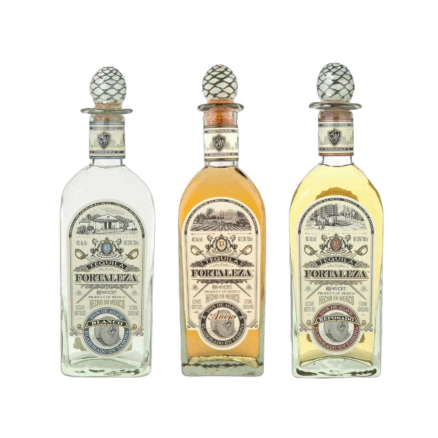 Fortaleza Blanco Reposado and Añejo Tequila - 3-Pack
