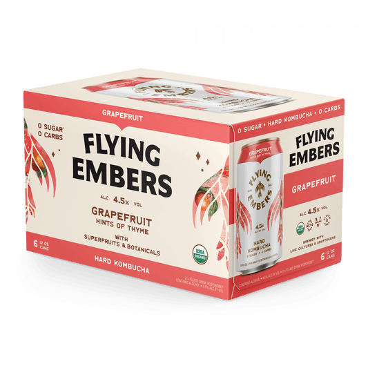 Flying Embers Hard Kombucha -  Grapefruit 6pk