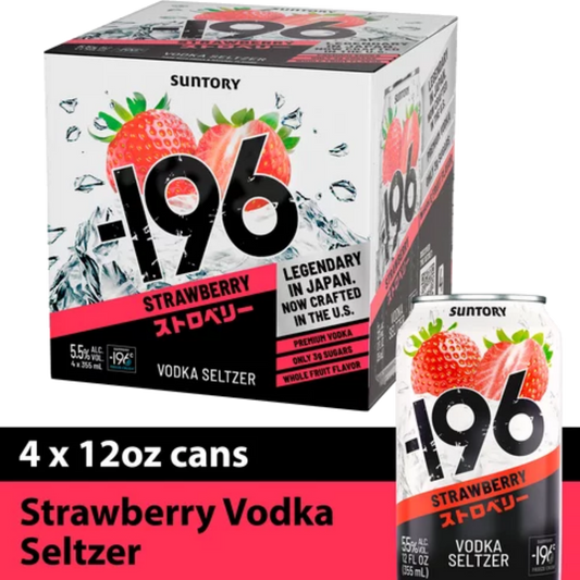 Suntory -196 Strawberry 4-Pack / - 355ml Cans