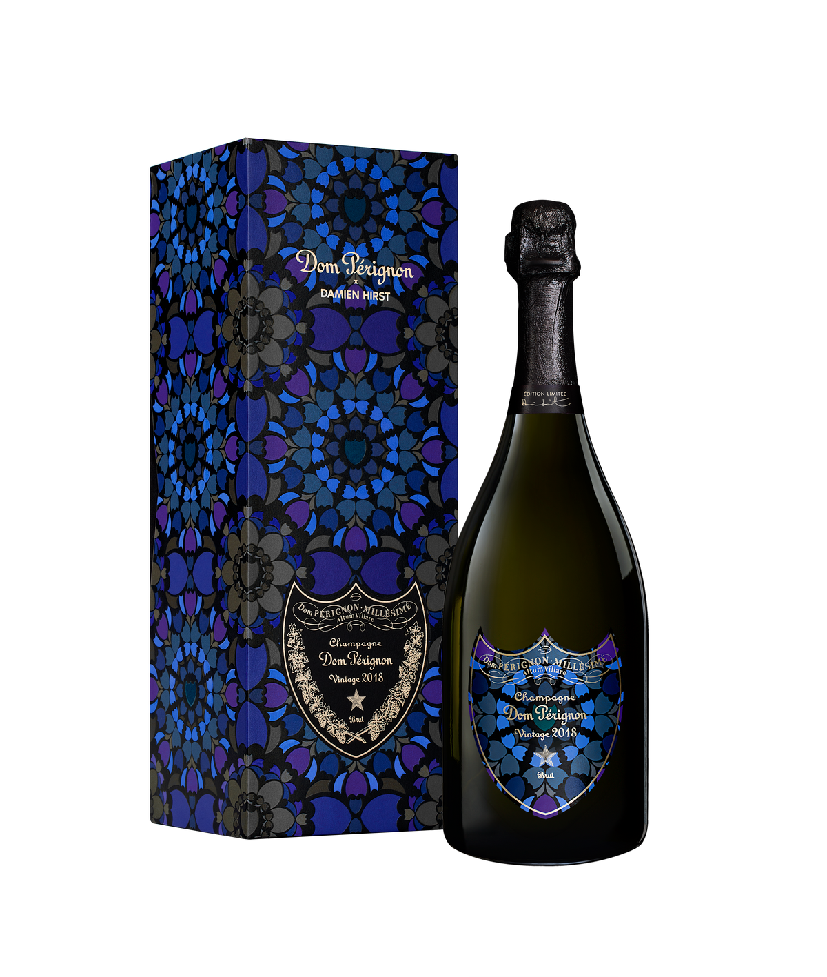 Dom Perignon limited edition damien Hirst 750ml bottle with box