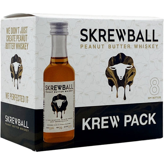 Skrewball Peanut Butter Whiskey Krew Pack - 8 pack 50ml