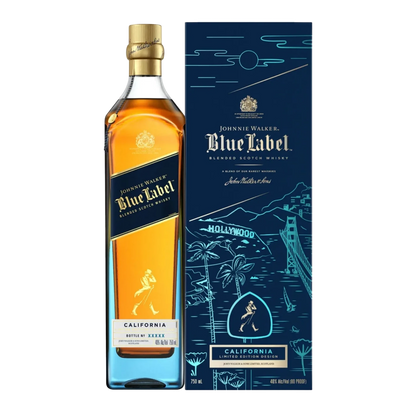 Johnnie Walker Blue Label California Limited Edition Scotch Whisky with Box and Bottle