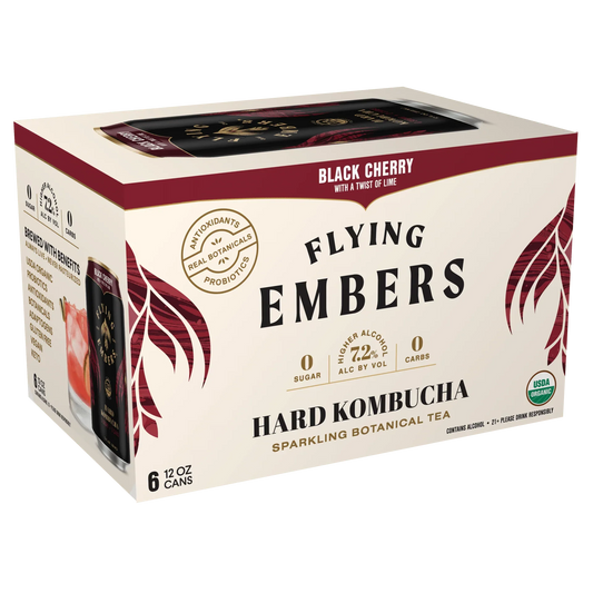Flying Embers Black Cherry Hard Kombucha – 6 pk - Sipsy