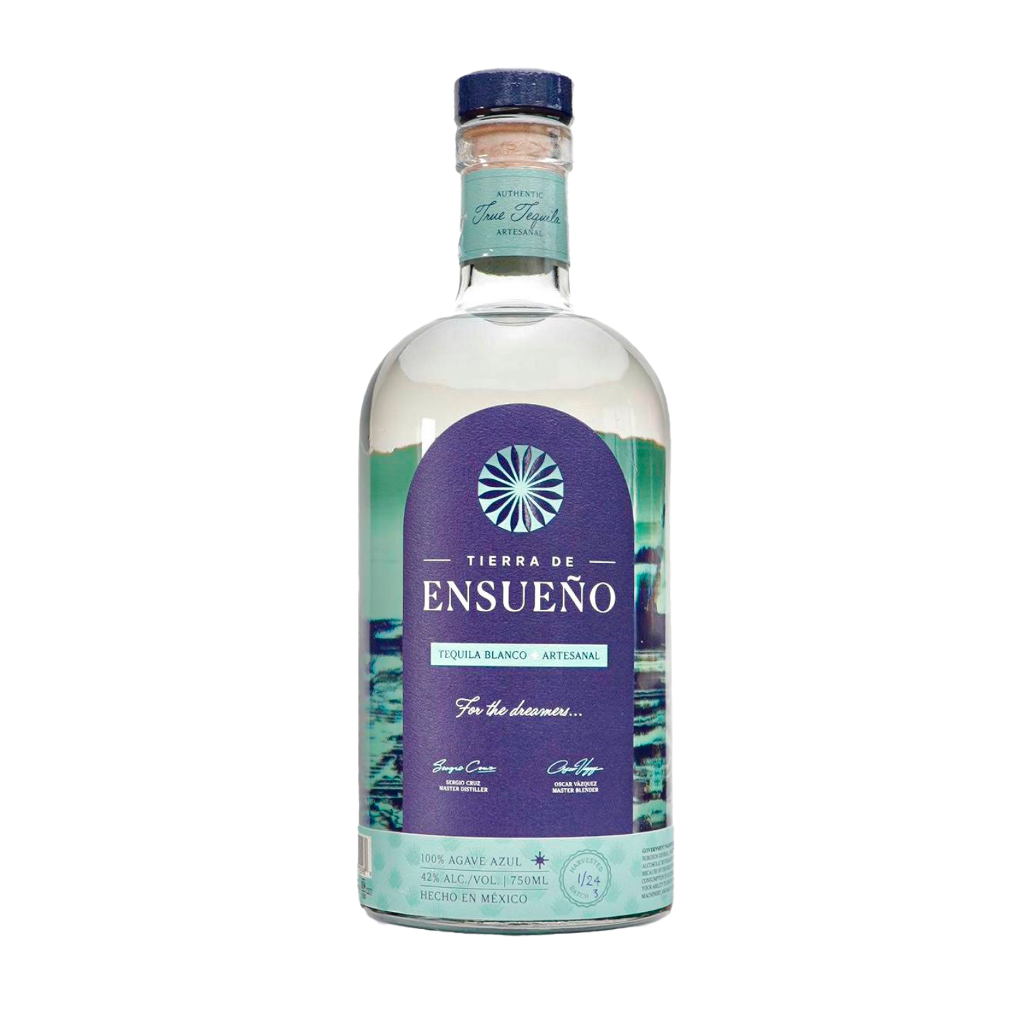 Bottle of Tierra de Ensueno blanco on a white background