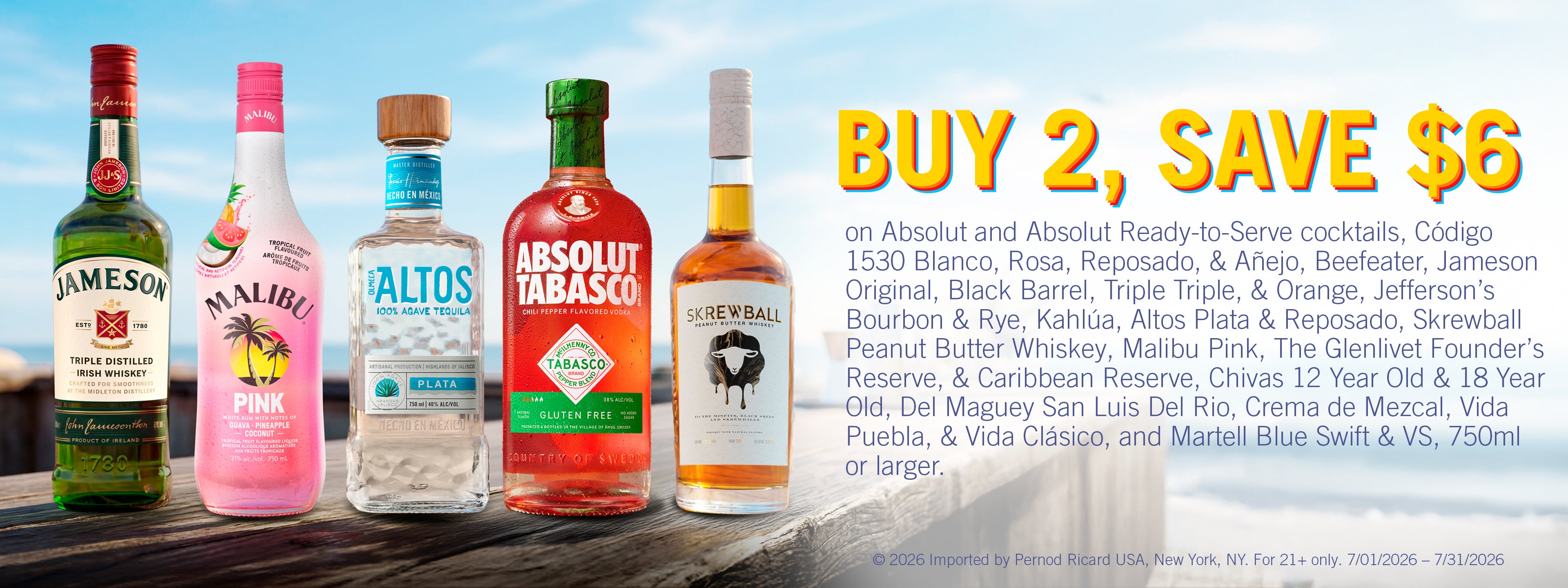 5 liquor bottles buy 2 save  banner
