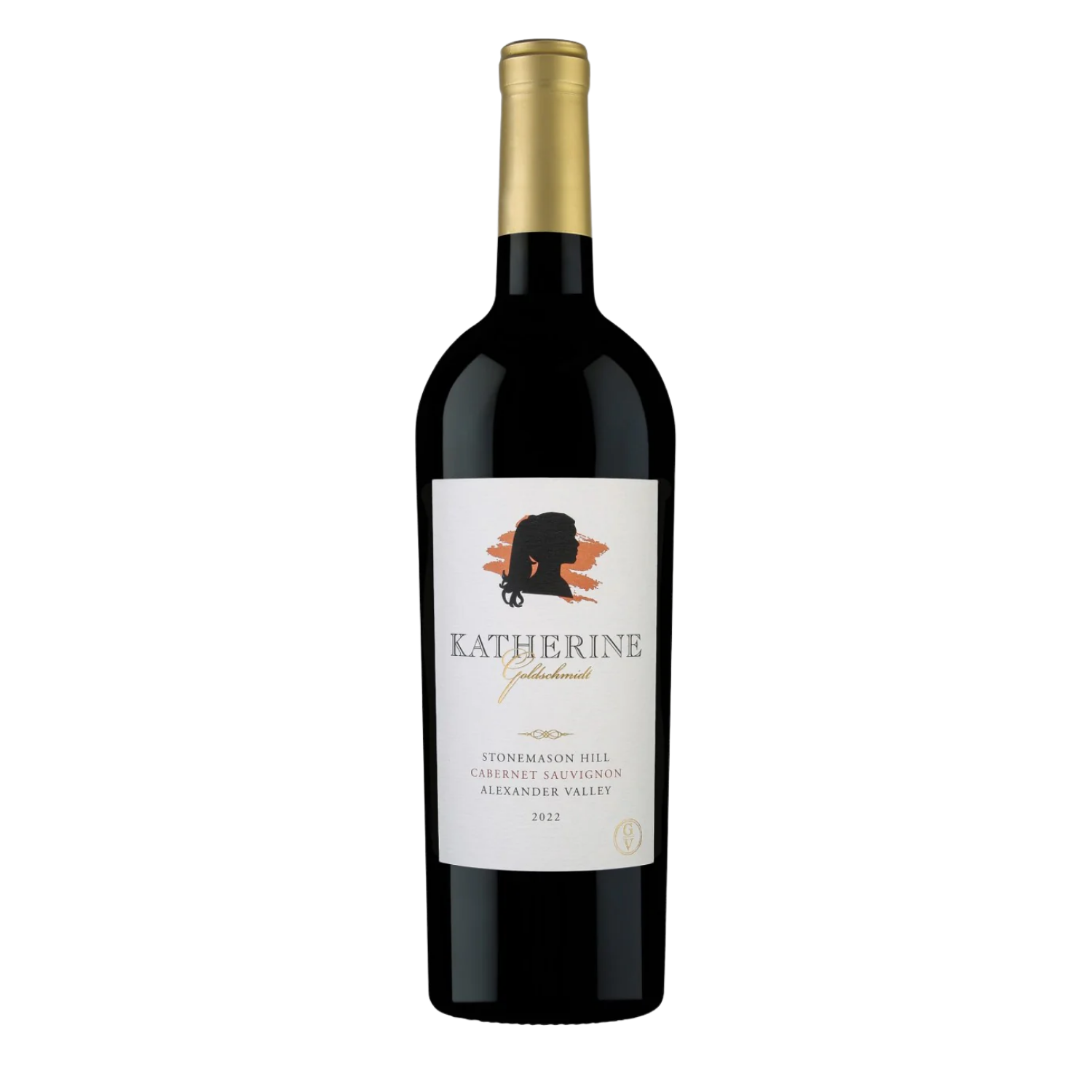 Katherine Cabernet Sauvignon with a white label featuring a silhouette on a white background.