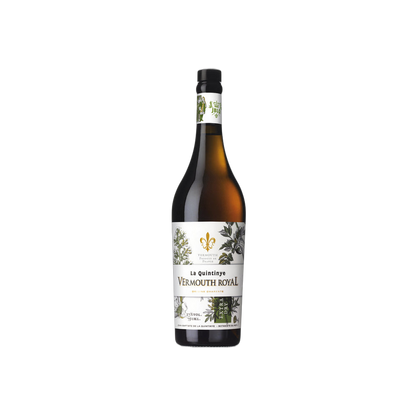 La Quintinye Vermouth Royal Extra Dry bottle on transparent background.