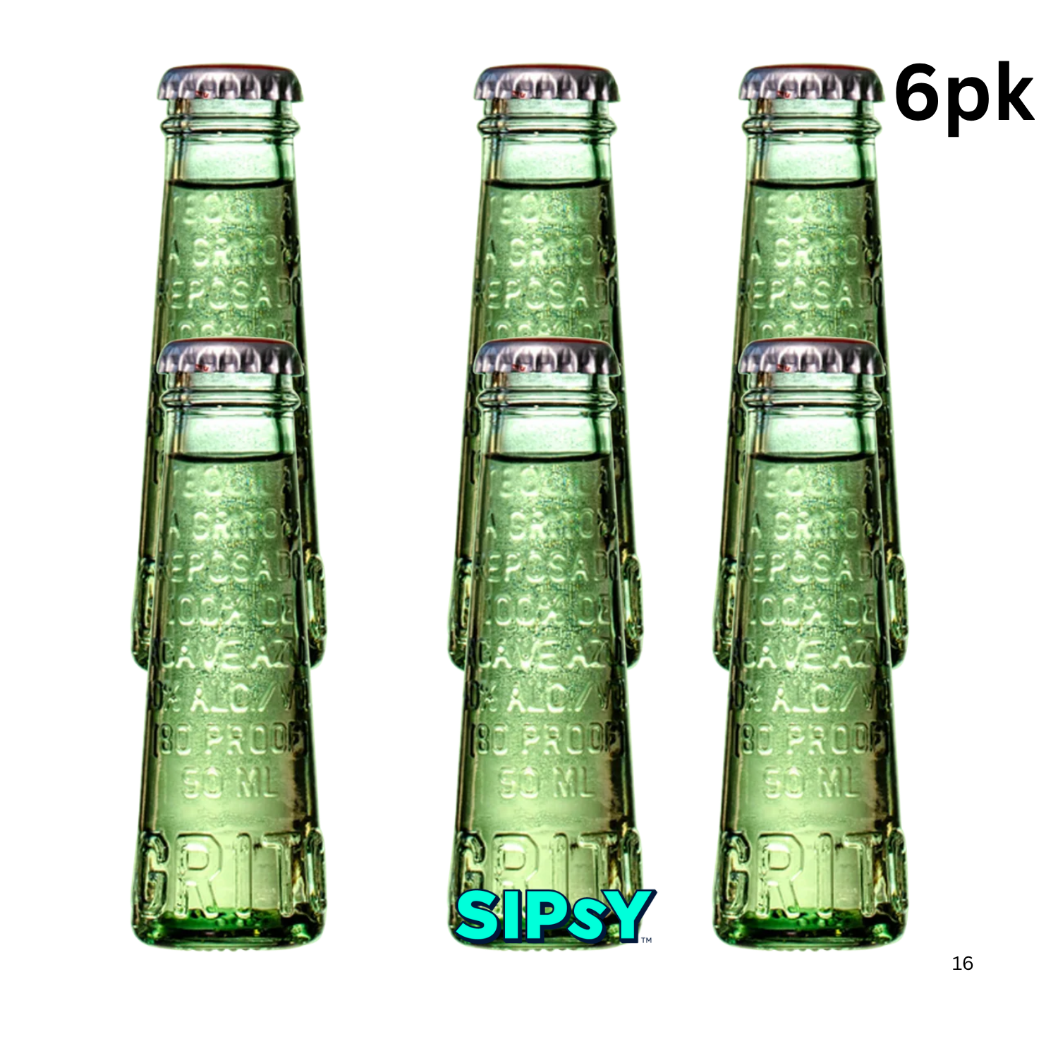 La gritona tequila 6 pack of 50ml bottles