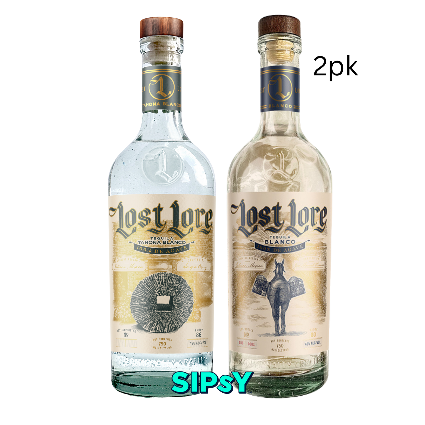 Lost Lore Tahona Blanco + Blanco Tequila 2pk - 750 ml