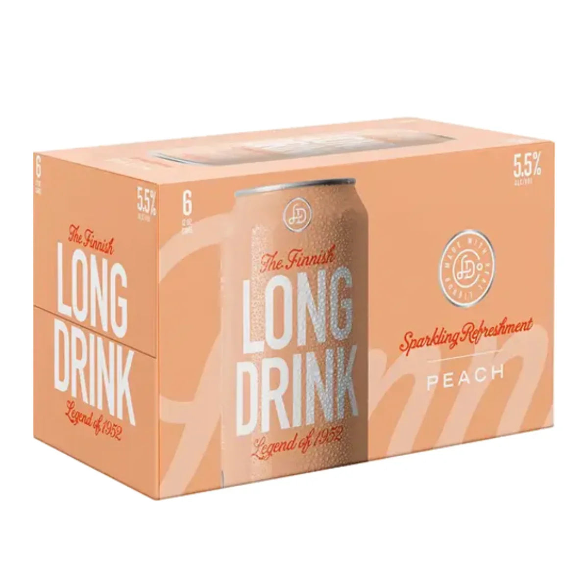 Long Drink Peach - 6 pk / 355 ml - Sipsy