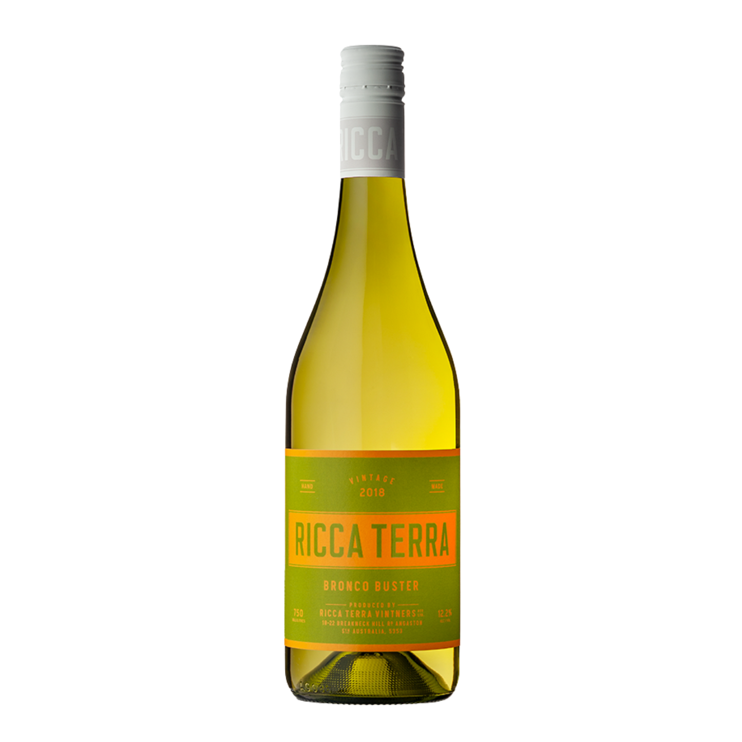 Ricca Tierra Bronco Buster wine bottle with 'Ricca Terra' label on a white background.