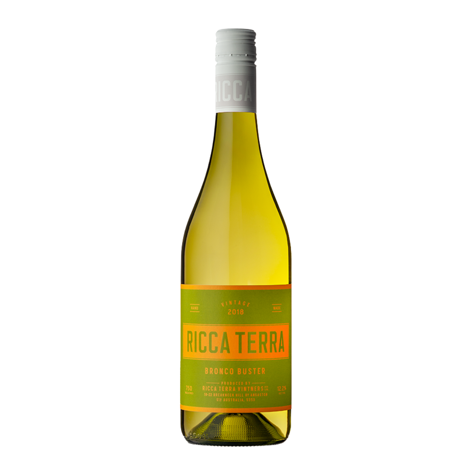 Ricca Tierra Bronco Buster wine bottle with 'Ricca Terra' label on a white background.