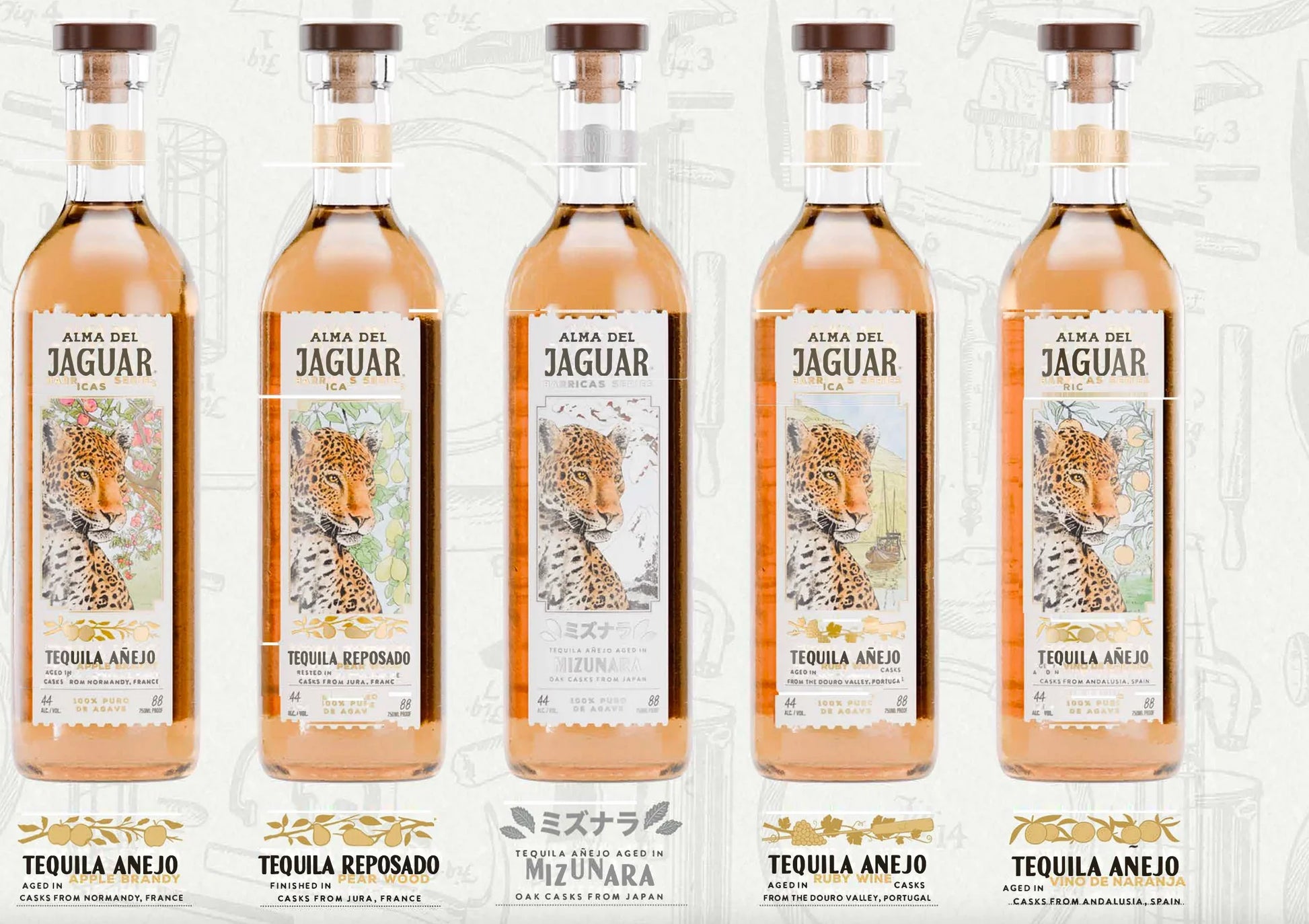 Alma Del Jaguar Barricas 2025 5-Bottle Collector's Set – Limited Edition Tequila - Sipsy