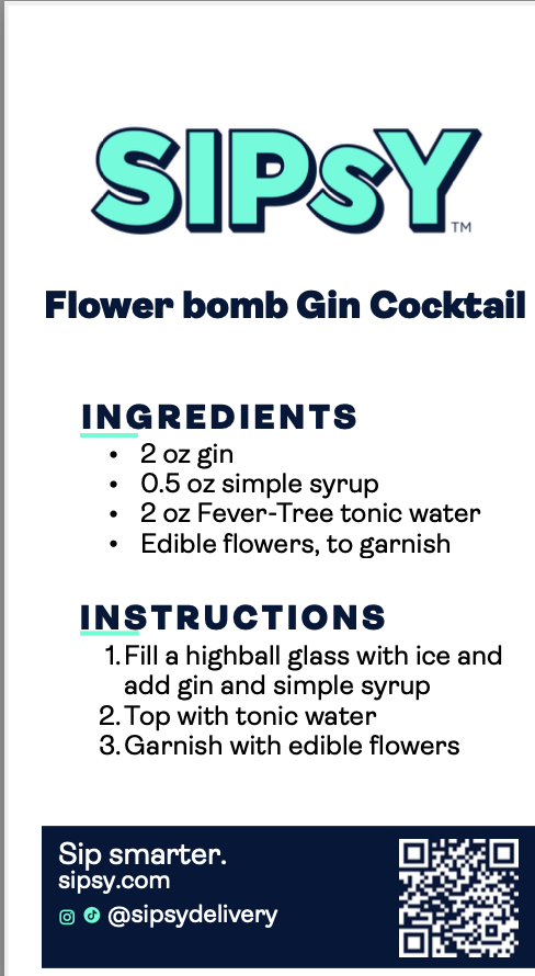 The Flower Bomb Gin Cocktail Gift Set - 6 to 8 Servings