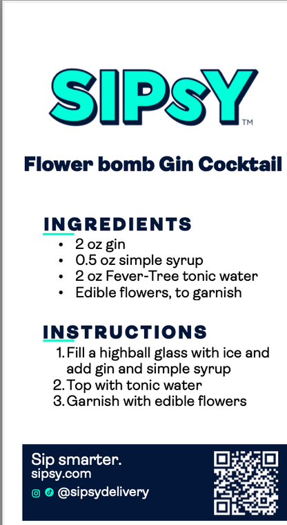 The Flower Bomb Gin Cocktail Gift Set - 6 to 8 Servings