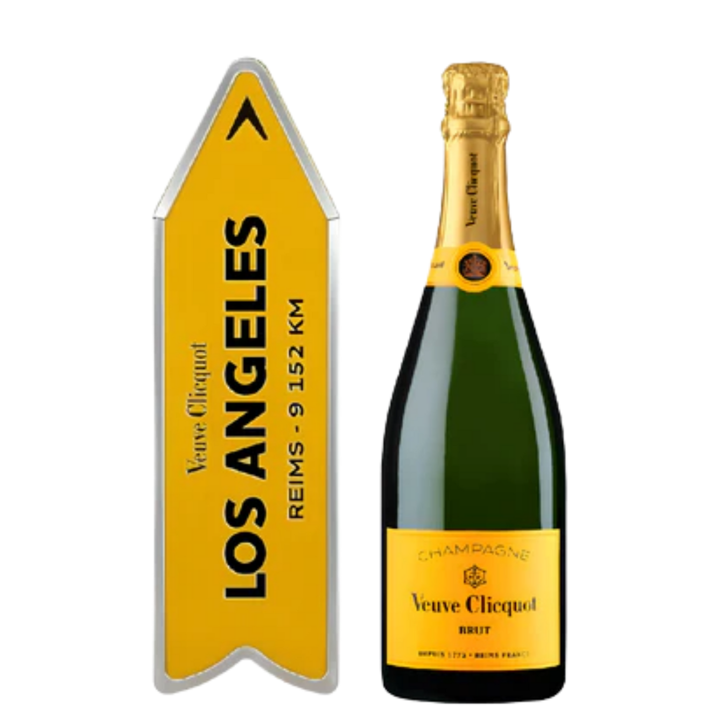 Veuve Clicquot Champagne Yellow Arrow Gift Box (Los Angeles)- 750ml
