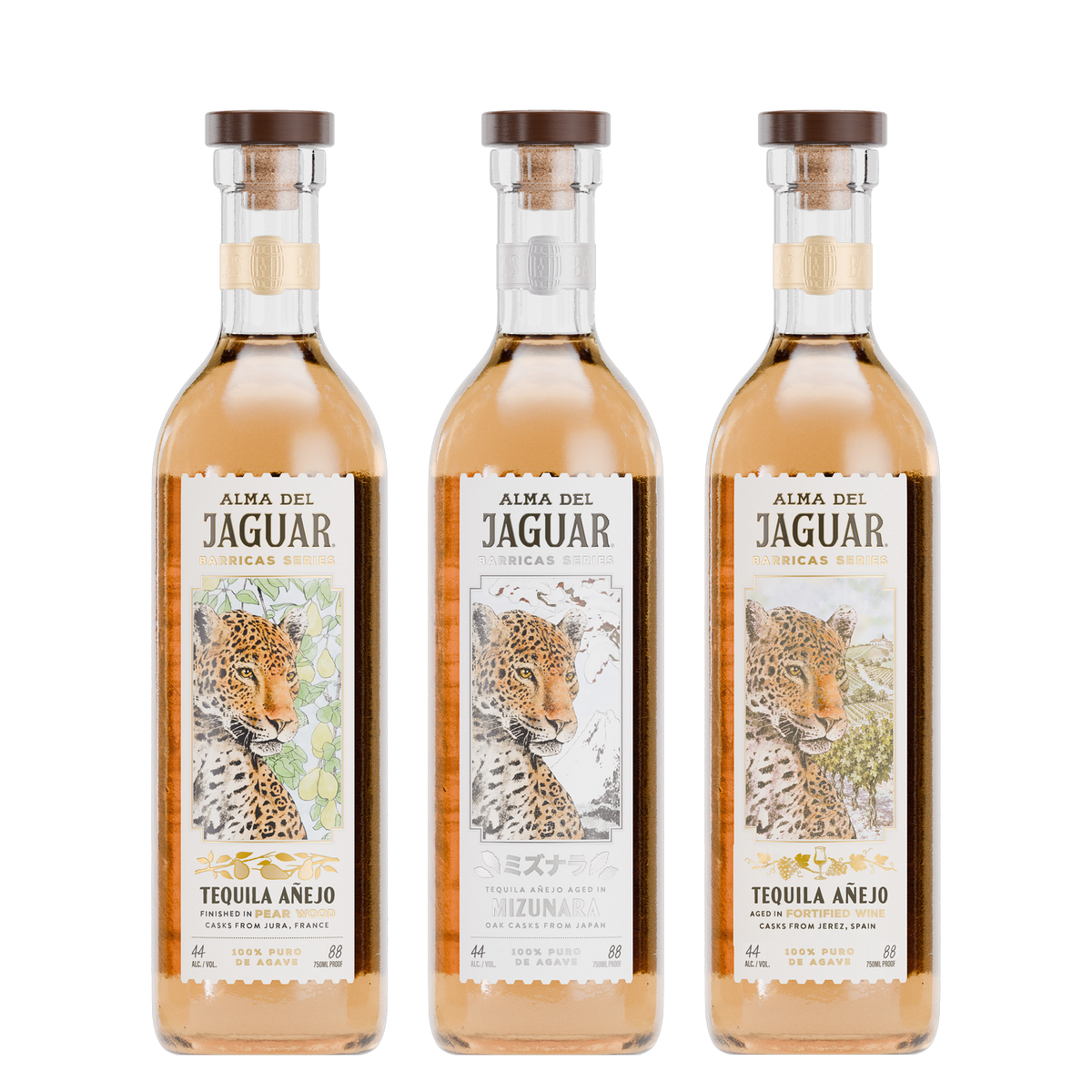 Alma Del Jaguar Barricas Series Añejo Mizunara Pear Wood & Oloroso Sherry Casks - 3-Pack (Pre-order)