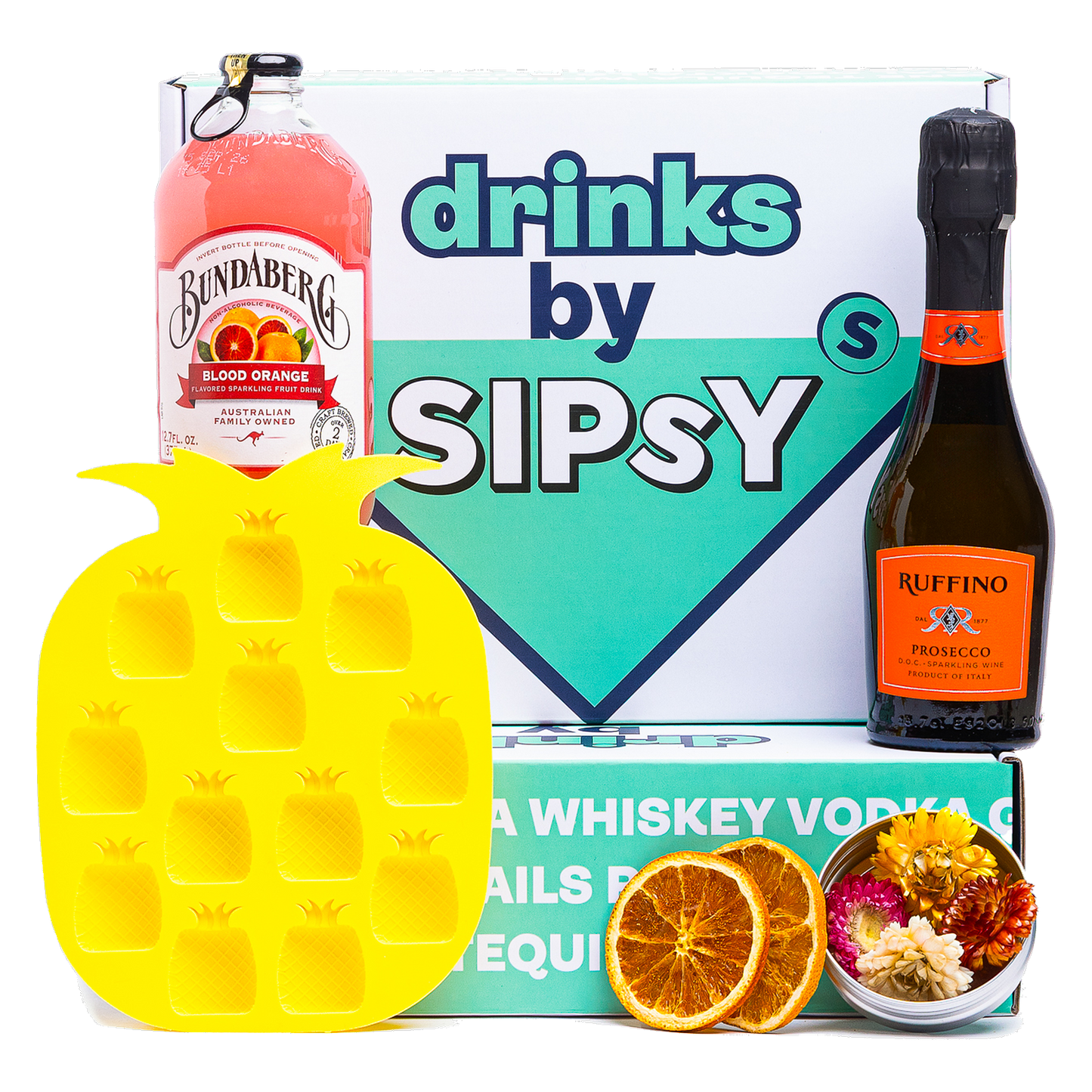 Blood Orange Mimosa Cocktail Gift Set with Prosecco and sparkling blood orange juice