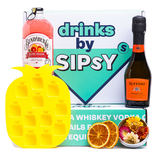 Blood Orange Mimosa Cocktail Gift Set with Prosecco and sparkling blood orange juice