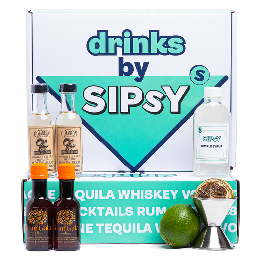 Classic Margarita Cocktail Gift Set with blanco tequila, orange liqueur, and lime
