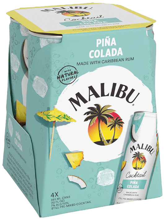 Malibu Pina Colada Cocktail - 4 pack 12oz