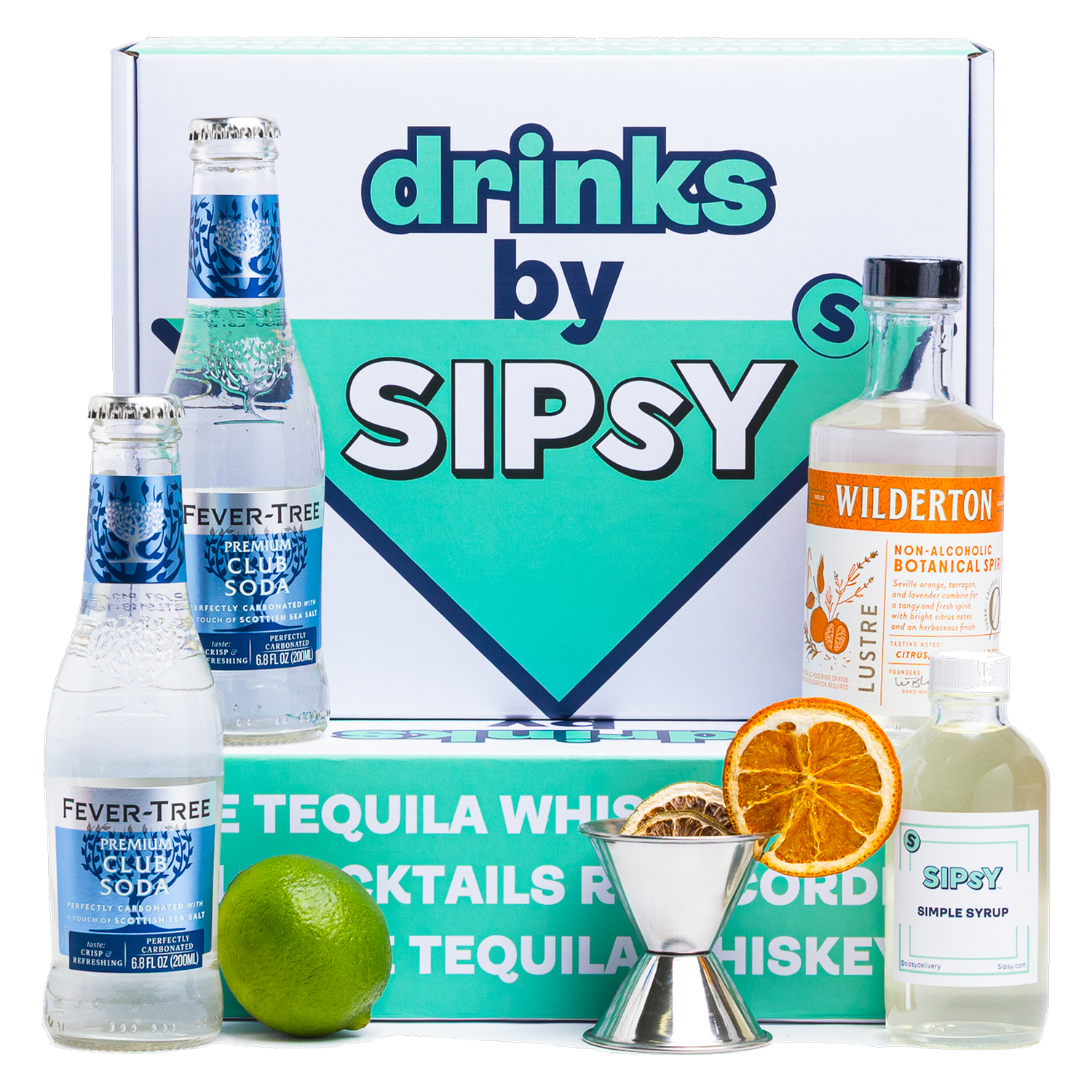 Margarita Non-Alcoholic Mocktail Gift Set with non-alcoholic citrus spirit and lime