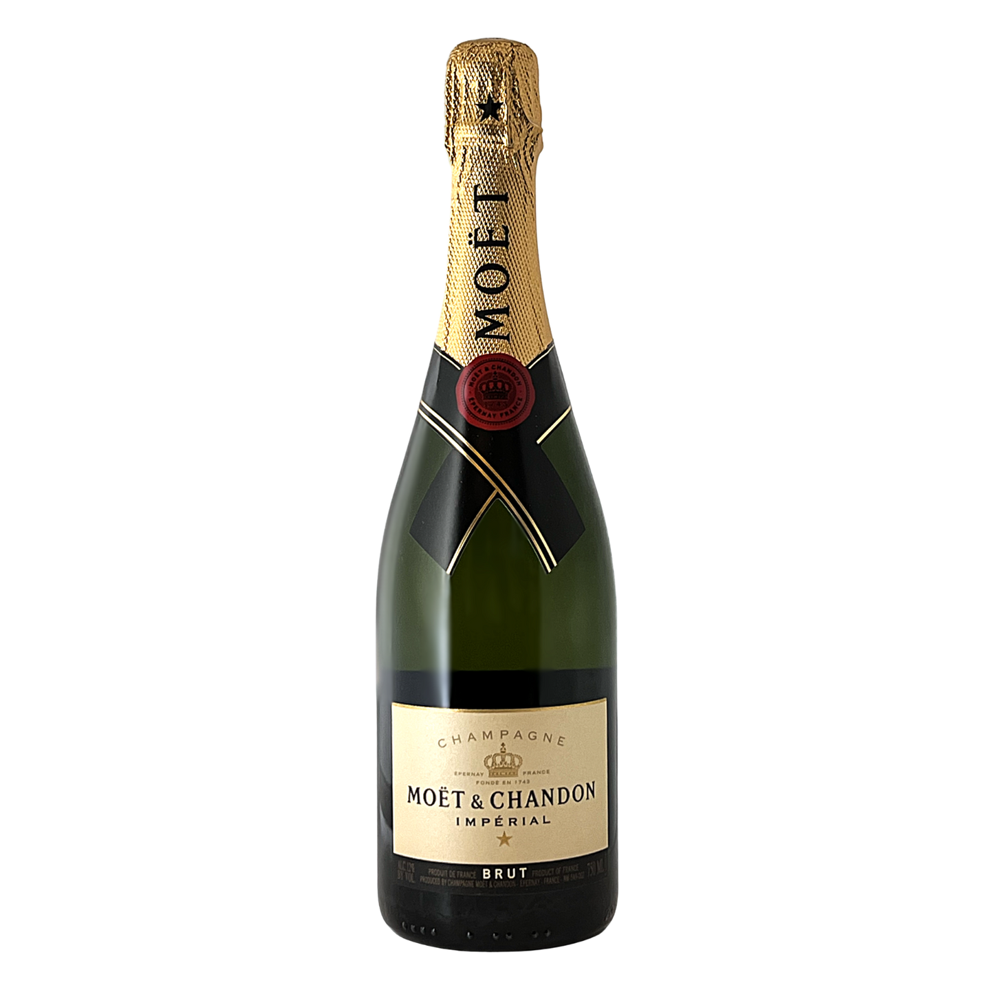 Moet & Chandon champagne bottle on a white background