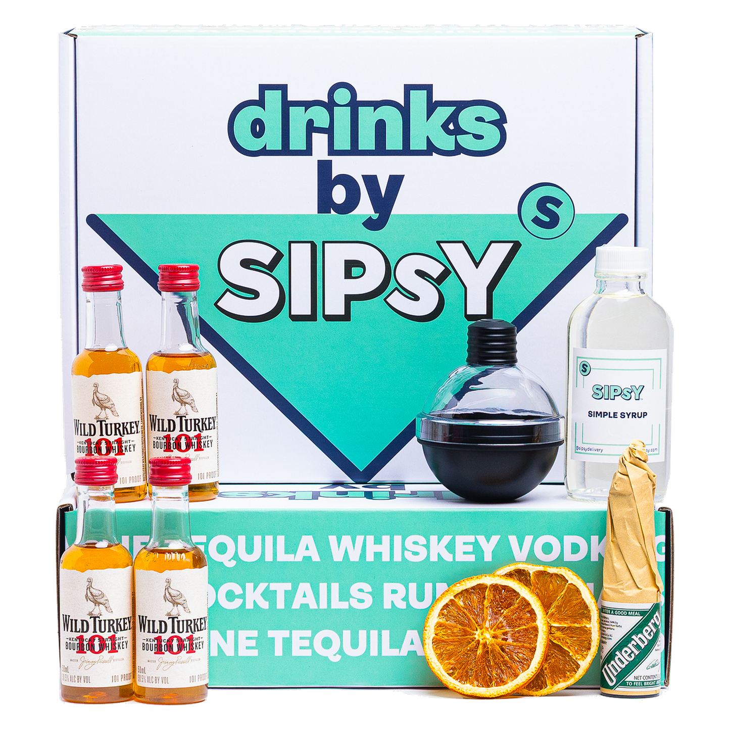 Old Fashioned Cocktail Gift Set with bourbon, bitters, and dehydrated orange wheels