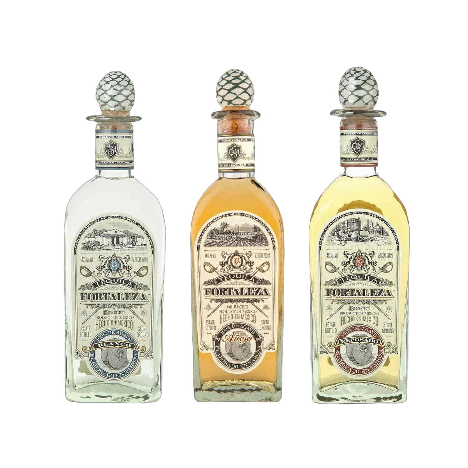 Fortaleza Blanco Reposado and Añejo Tequila - 3-Pack