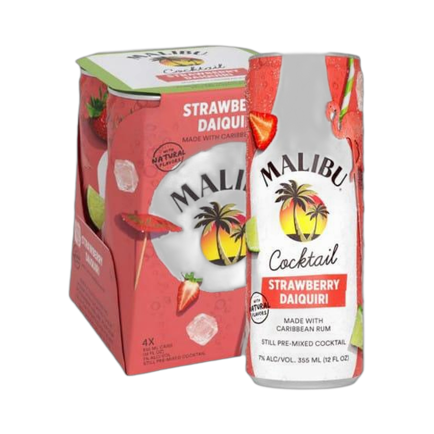 Malibu Strawberry Daiquiri Cocktail - 4-Pack 12oz