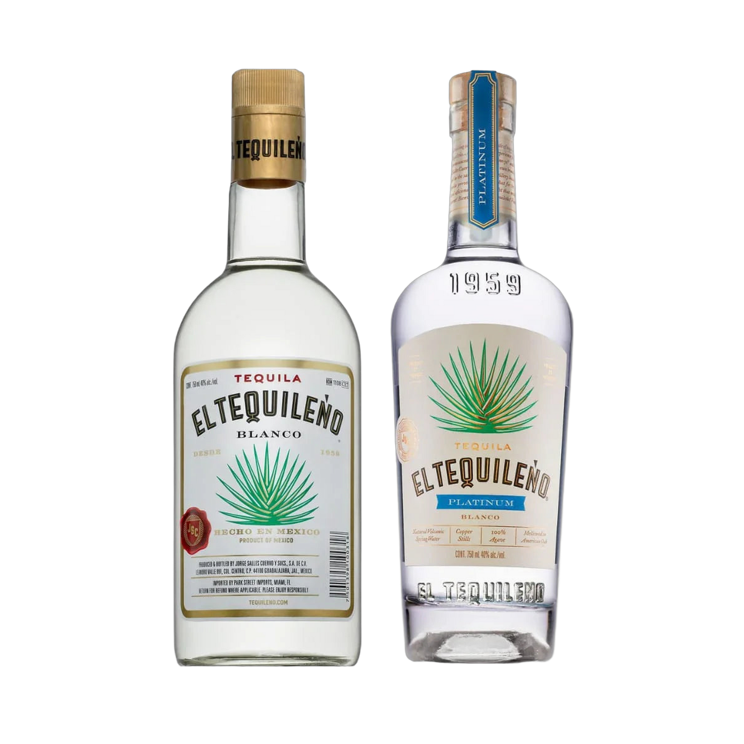 El Tequileno Blanco & Platinum Blanco Tequila - 2-Pack