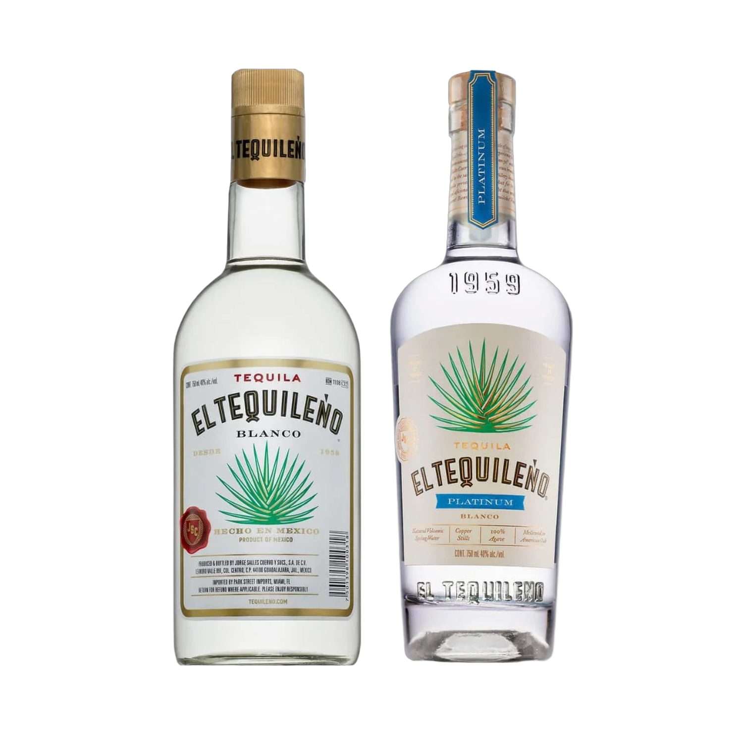 El Tequileno Blanco & Platinum Blanco Tequila - 2-Pack