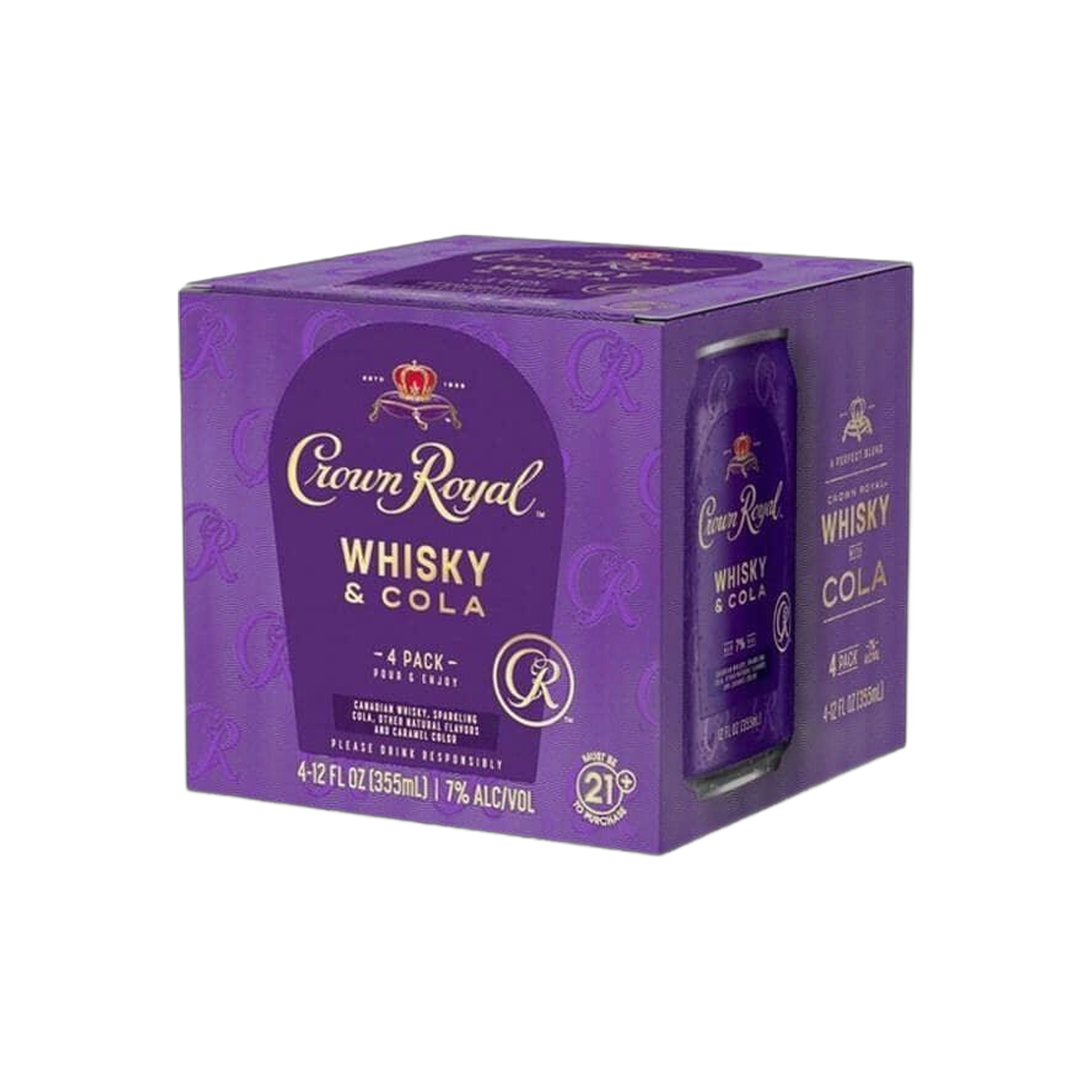 Crown Royal Whiskey & Cola - 4-Pack 12oz