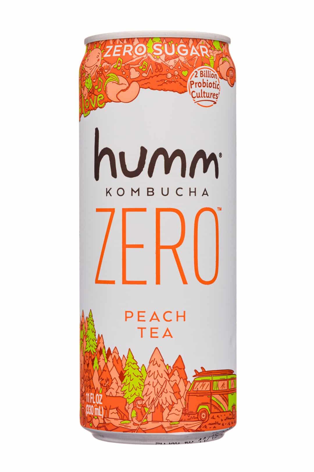 Humm Kombucha Zero Peach tea 11oz