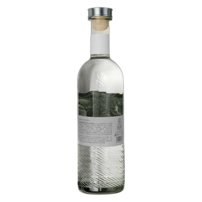 Torrente Blanco Tequila 750ml bottle - back label with tasting notes and production details
