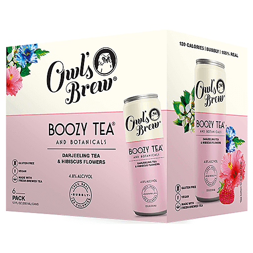 Owl's Brew Boozy Tea Pink 6pk