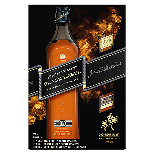 Keuze ziel kapsel Johnnie Walker Black Scotch Whiskey, 12Year | 750 ml Gift Set