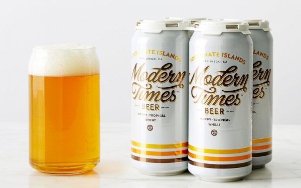 CALIFORNIA Beer Coaster ~ MODERN TIMES Brewery Fortunate Islands Wheat <> Diego 